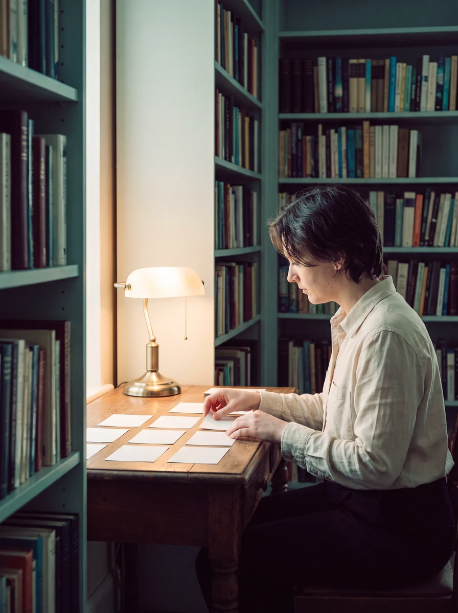 Researcher holding notes during a workshop
